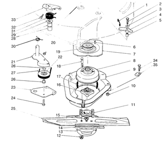 Blade Brake Clutch Assembly Diagram and Parts List for 22153BC 5900001 - 5999999 Toro Lawn Mower