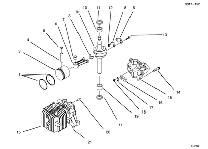 Block Assembly (Model No. 20441 Only) Diagram and Parts List for 20443 5900001 - 5999999 Toro Lawn Mower
