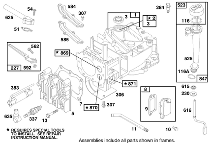 Engine Briggs & Stratton Model 12f802-1767-E1 Diagram and Parts List for 20804 9900001 - 9999999 Toro Lawn Mower