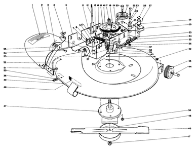 Part Location Diagram of 26-51 Toro 50 Mounting Bracket Blade
