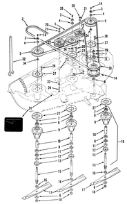 Pulley Assembly Diagram and Parts List for 05-42SY03 2000001 - 2999999 Toro Lawn Mower