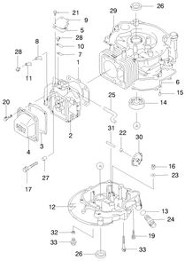 Cylinder/Crankcase Diagram and Parts List for 22170 9900001 - 9999999 Toro Lawn Mower