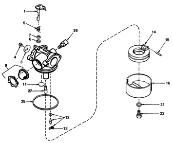 Carburetor No. 632050a Diagram and Parts List for 16793 9000001 - 9999999 Toro Lawn Mower
