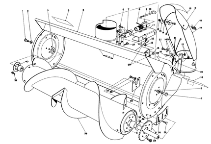 36" Snowthrower Attachment Model No. 59136 (Continued) Diagram and Parts List for 57300 1000001 - 1999999 Toro Lawn Tractor