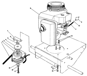 Engine & Clutch Assembly Diagram and Parts List for 30115 9000001 - 9999999 Toro Lawn Tractor Accessories