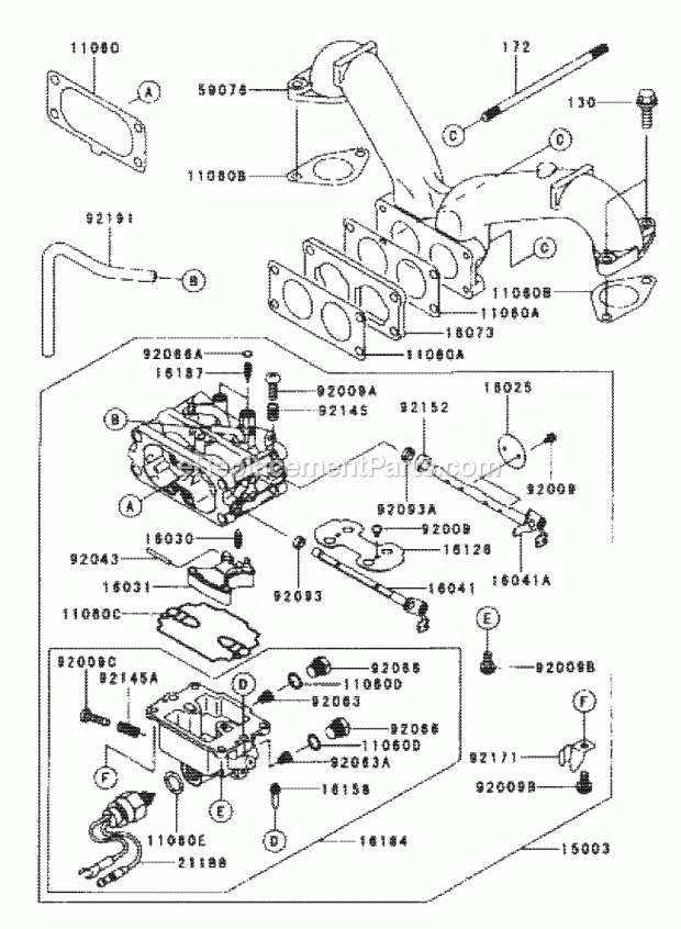 Carburetor Assembly Kawasaki Fh601v-S07 Diagram and Parts List for 74179 210000001-210999999 Toro Lawn Mower
