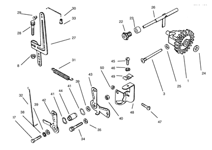 Governor Linkage Diagram and Parts List for 73402 7900001 - 7999999 Toro Lawn Tractor