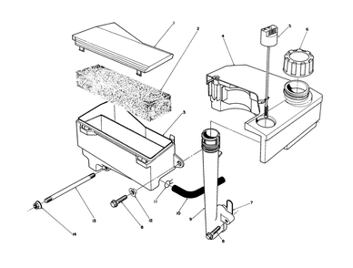 Air Cleaner & Fuel Tank Assembly Diagram and Parts List for 20626C 6000001 - 6999999 Toro Lawn Mower