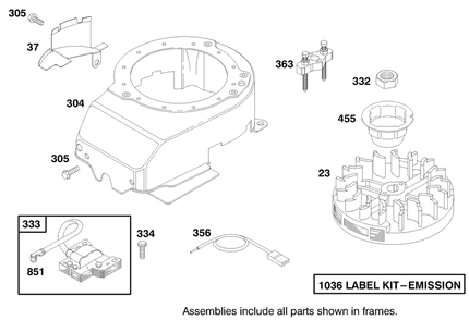 Engine Briggs & Stratton Model 12f802-1767-E1 Diagram and Parts List for 20804 9900001 - 9999999 Toro Lawn Mower