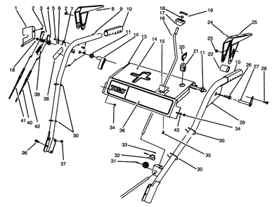 Handle Assembly Diagram and Parts List for 38555 69000001 - 69999999 Toro Snow Blower