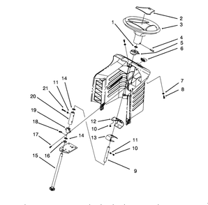 Steering Assembly Diagram and Parts List for 71191 5910001 - 5999999 Toro Lawn Tractor