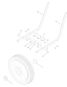 Engine Mount And Wheel Bearing Assembly Diagram and Parts List for 58610 322000001 - 322999999 Toro Edger