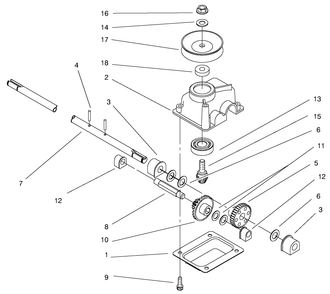 Gear Case Assembly Diagram and Parts List for 20651 9900001 - 9999999 Toro Lawn Mower