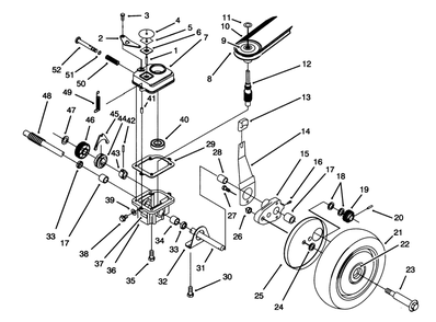 Gear Case Assembly Diagram and Parts List for 16411 3900001 - 3999999 Toro Lawn Mower