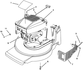 Engine Assembly Diagram and Parts List for 20801B 4900001 - 4999999 Toro Lawn Mower