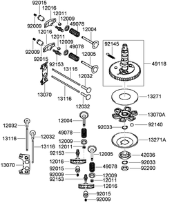 Valve And Camshaft Assembly Diagram and Parts List for 74558 (290003001-290999999)(2009) Toro Lawn Mower
