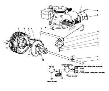 Engine And Differential Assembly Model No. 56022 Diagram and Parts List for 56022 5000001 - 5999999 Toro Lawn Tractor