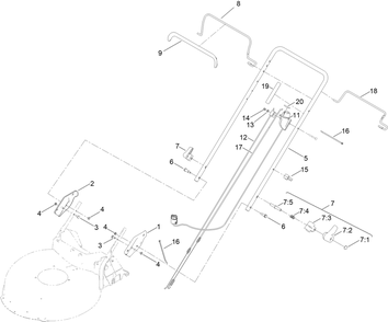 Handle Assembly Diagram and Parts List for 21852 411700000 - 411899999 Toro Lawn Mower