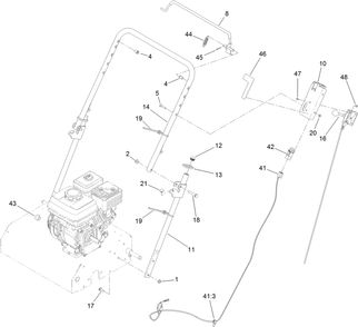 Handle Assembly Diagram and Parts List for 33513 411800000 - 999999999 Toro Dethatcher