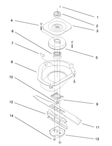 Blade Brake Clutch Assembly Diagram and Parts List for 20466 6900001 - 6999999 Toro Lawn Mower