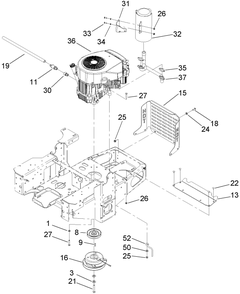 Engine, Clutch And Muffler Assembly Diagram and Parts List for 74410 (260002001-260999999)(2006) Toro Lawn Mower