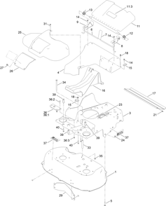 Housing Assembly Diagram and Parts List for 21199HD 413000000 - 999999999 Toro Lawn Mower