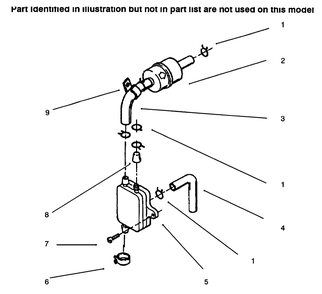 Fuel Filter & Pump Diagram and Parts List for 73423 6900001 - 6999999 Toro Lawn Tractor