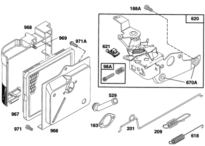 Engine Briggs & Stratton Model 122702-0182-01 Diagram and Parts List for 20907B 4900001 - 4999999 Toro Lawn Mower