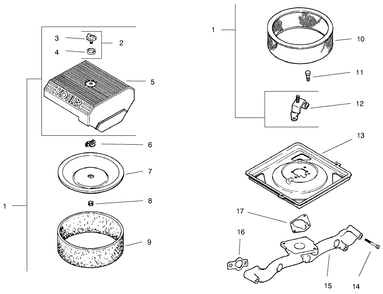 Air Intake Diagram and Parts List for 74182 (891565-899999)(1998) Toro Lawn Tractor