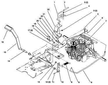 Hydro Brake Diagram and Parts List for 72102 6900001 - 6999999 Toro Lawn Tractor