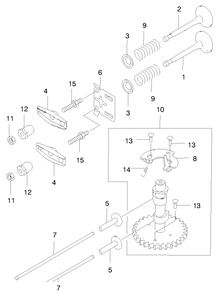 Valve/Camshaft Diagram and Parts List for 22172 9900001 - 9999999 Toro Lawn Mower