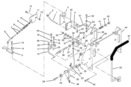 Transmission Controls Assembly Diagram and Parts List for 74021 490001 - 499999 Toro Lawn Tractor