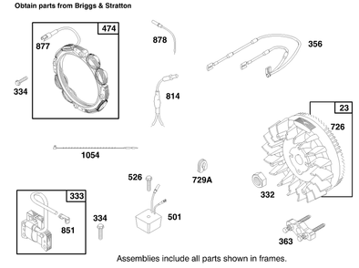 Engine Briggs & Stratton Model 303776-1188-A1 Diagram and Parts List for 30182 890001 - 899999 Toro Lawn Tractor Accessories