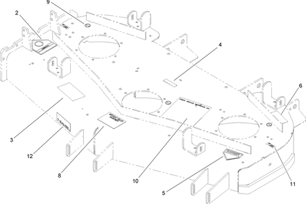 Deck Decal Assembly Diagram and Parts List for 74237CP (270000001-270999999)(2007) Toro Lawn Mower