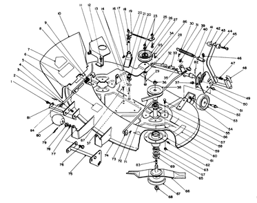38" Mower Diagram and Parts List for 05-38SL01 1000001 - 1999999 Toro Lawn Mower