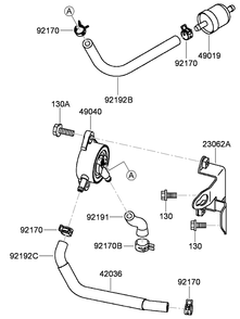 Fuel Tank And Valve Assembly Diagram and Parts List for 74569 (290000001-290000206)(2009) Toro Lawn Mower