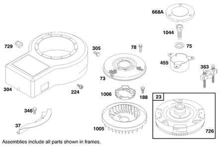 Engine Briggs & Stratton Model 28m707-1182-E1 Diagram and Parts List for 70171 9900001 - 9999999 Toro Lawn Tractor