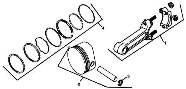 Piston & Rod-Engine Kohler Model No. Kt17qs Type No. 24324 Diagram and Parts List for 30754 5000001 - 5999999 Toro Lawn Tractor