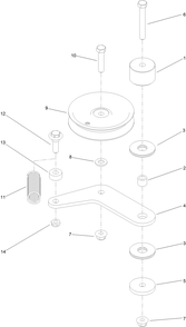 Pump Idler Assembly Diagram and Parts List for 74583 (314000001-314999999)(2014) Toro Lawn Mower