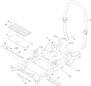 Part Location Diagram of 145-8476 Toro Frame Assembly