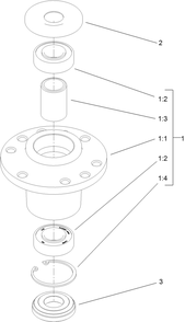 Cutter Housing Assembly Diagram and Parts List for 22203TE (312000001-312999999)(2012) Toro Lawn Mower