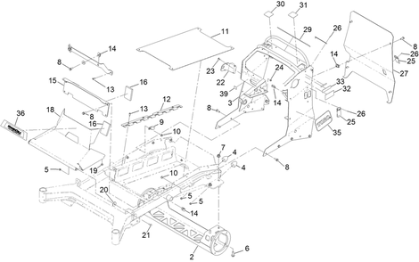 Frame Assembly Diagram and Parts List for 18850TE 400000000 - 414299999 Toro Lawn Mower