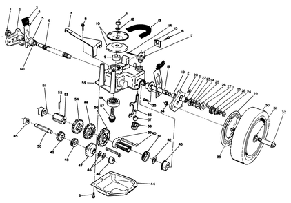Gear Case Assembly Diagram and Parts List for 20622C 8000001 - 8999999 Toro Lawn Mower