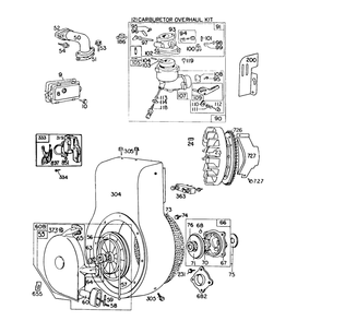 Engine Briggs & Stratton Model No. 190402-2720-01 (Continued) Diagram and Parts List for 38150 4000001 - 4999999 Toro Snow Blower