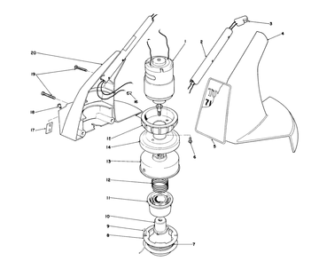 Motor Housing Assembly Diagram and Parts List for 51561 1000001 - 1999999 Toro Trimmer