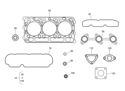 Upper Engine Gasket Kit Diagram and Parts List for 74264TE (314000001-314999999)(2014) Toro Lawn Mower