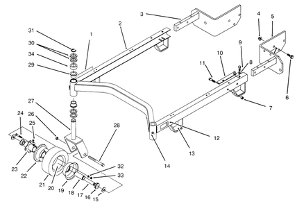 Carrier Frame Assembly Diagram and Parts List for 30139 790001 - 799999 Toro Lawn Mower