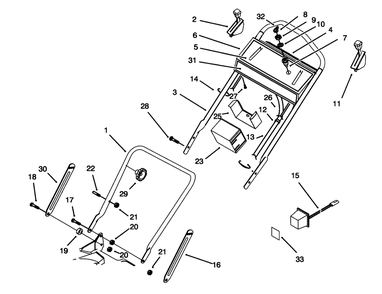 Handle Assembly Diagram and Parts List for 20439WF 39000001 - 39999999 Toro Lawn Mower