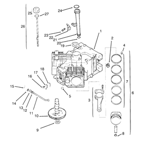 Crankcase Kohler Engine Cv16s-Ps61514 Diagram and Parts List for 72084 6900001 - 6999999 Toro Lawn Tractor