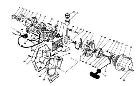 Engine Assembly Diagram and Parts List for 51641 6000001 - 6999999 Toro Trimmer